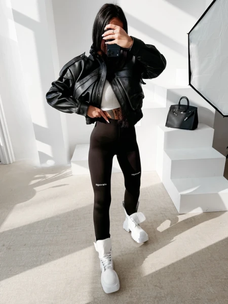 Legginsy damskie OLAVOGA TACTILE 2026 czarne - maWer Fashion
