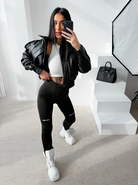 Legginsy damskie OLAVOGA TACTILE 2026 czarne - maWer Fashion