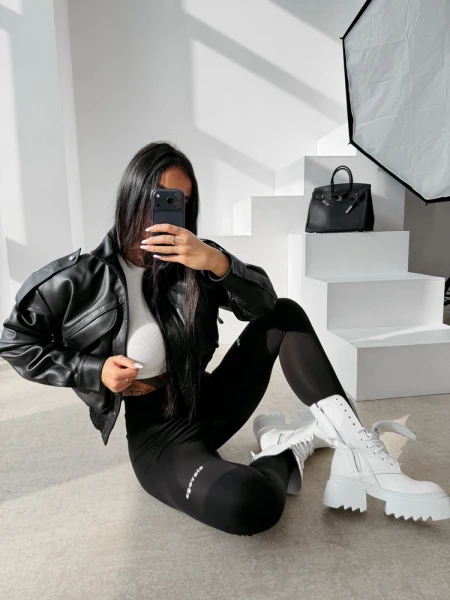 Legginsy damskie OLAVOGA TACTILE 2026 czarne - maWer Fashion