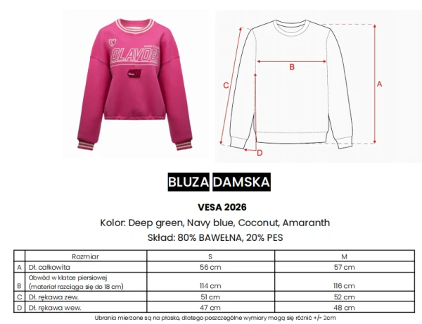 Bluza damska OLAVOGA VESA 2026 granatowa - maWer Fashion
