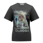 T-shirt damski OLAVOGA EARNED 2026 grafit - maWer Fashion