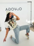 T-shirt damski OLAVOGA EARNED 2026 szary - maWer Fashion