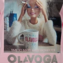 T-shirt damski OLAVOGA EARNED 2026 pudrowy róż - maWer Fashion