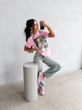 T-shirt damski OLAVOGA EARNED 2026 pudrowy róż