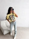 T-shirt damski OLAVOGA EARNED 2026 żółty - maWer Fashion