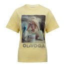 T-shirt damski OLAVOGA EARNED 2026 żółty - maWer Fashion