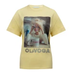 T-shirt damski OLAVOGA EARNED 2026 żółty - maWer Fashion