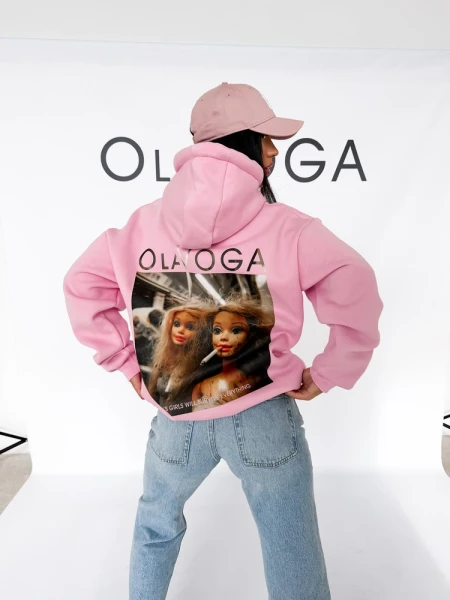 Bluza damska OLAVOGA RUNAWAY 2026 pudrowy róż - maWer Fashion