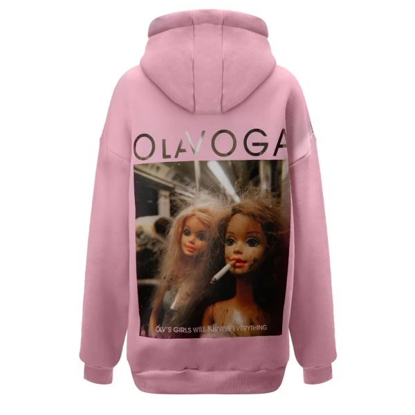 Bluza damska OLAVOGA RUNAWAY 2026 pudrowy róż - maWer Fashion