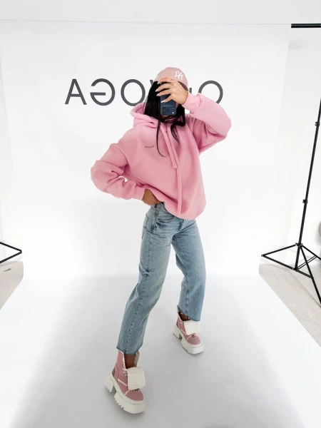 Bluza damska OLAVOGA RUNAWAY 2026 pudrowy róż - maWer Fashion