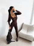 Kombinezon damski OLAVOGA ICONA 2026 brązowy - maWer Fashion