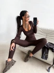 Kombinezon damski OLAVOGA ICONA 2026 brązowy - maWer Fashion