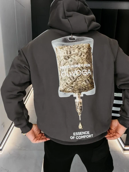 Bluza męska OLAVOGA MONEY 2026 ciemny szary - maWer Fashion