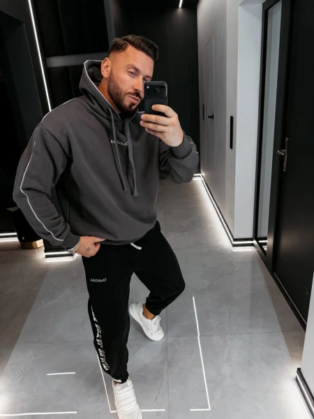 Bluza męska OLAVOGA MONEY 2026 ciemny szary - maWer Fashion