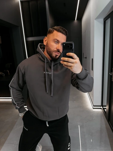Bluza męska OLAVOGA MONEY 2026 ciemny szary - maWer Fashion