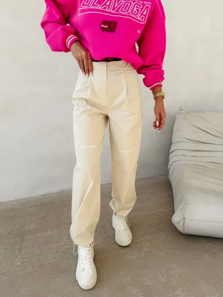Spodnie damskie OLAVOGA SIRA 2026 jasny beż - maWer Fashion