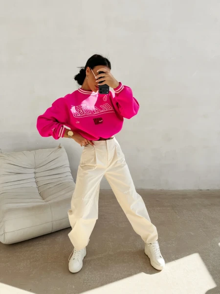 Spodnie damskie OLAVOGA SIRA 2026 jasny beż - maWer Fashion