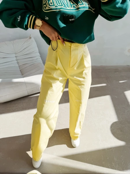 Spodnie damskie OLAVOGA SIRA 2026 żółte - maWer Fashion
