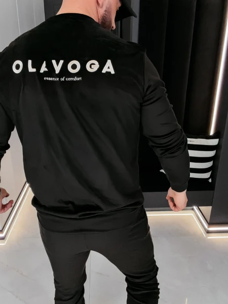 Welurowy komplet męski OLAVOGA LEGACY 2026 czarny - maWer Fashion