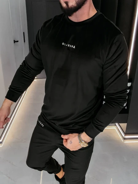 Welurowy komplet męski OLAVOGA LEGACY 2026 czarny - maWer Fashion