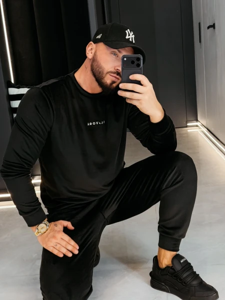 Welurowy komplet męski OLAVOGA LEGACY 2026 czarny - maWer Fashion