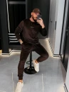 Welurowy komplet męski OLAVOGA LEGACY 2026 brąz - maWer Fashion