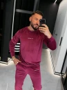 Welurowy komplet męski OLAVOGA LEGACY 2026 śliwka - maWer Fashion