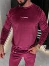 Welurowy komplet męski OLAVOGA LEGACY 2026 śliwka - maWer Fashion