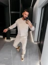 Welurowy komplet męski OLAVOGA LEGACY 2026 beż - maWer Fashion