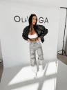 Spodnie damskie OLAVOGA BAMBI 2026 szare - maWer Fashion