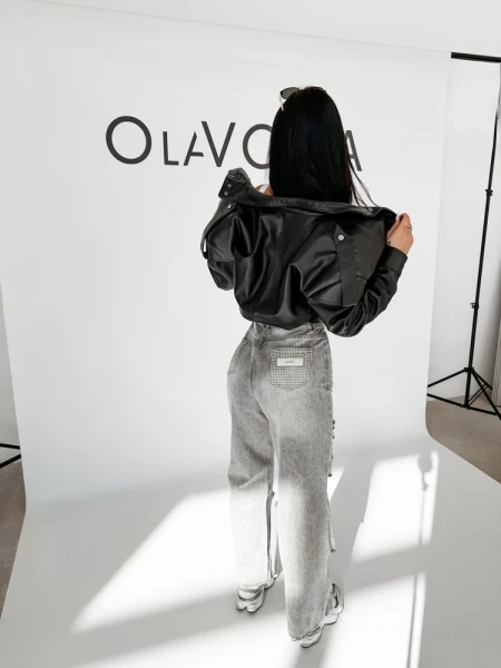 Spodnie damskie OLAVOGA BAMBI 2026 szare - maWer Fashion