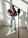Spodnie damskie OLAVOGA BAMBI 2026 niebieskie - maWer Fashion