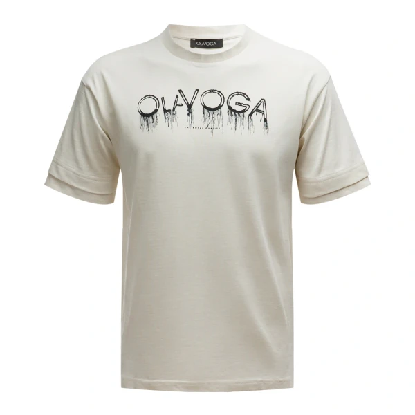 T-shirt męski OLAVOGA CUON 2026 ecru - maWer Fashion