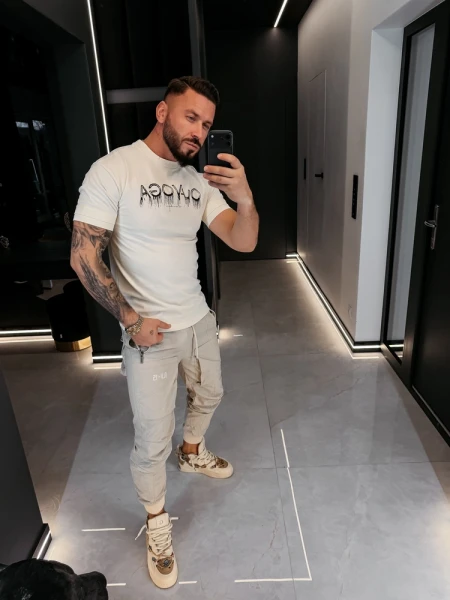 T-shirt męski OLAVOGA CUON 2026 ecru - maWer Fashion