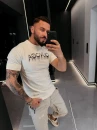 T-shirt męski OLAVOGA CUON 2026 ecru - maWer Fashion