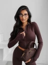 Komplet damski OLAVOGA WINDSCRIPT 2025 brąz - maWer Fashion