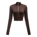 Komplet damski OLAVOGA WINDSCRIPT 2025 brąz - maWer Fashion
