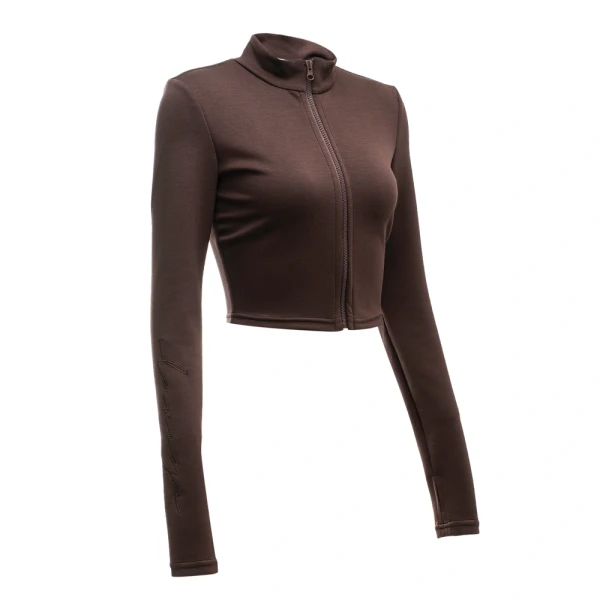 Komplet damski OLAVOGA WINDSCRIPT 2025 brąz - maWer Fashion