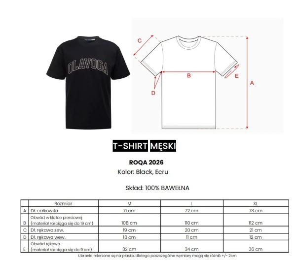 T-shirt męski OLAVOGA ROQA 2026 ecru - maWer Fashion