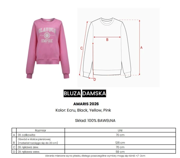 Bluza damska OLAVOGA AMARIS 2026 czarna - maWer Fashion