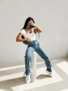 Spodnie damskie OLAVOGA REIRY 2026 niebieskie - maWer Fashion