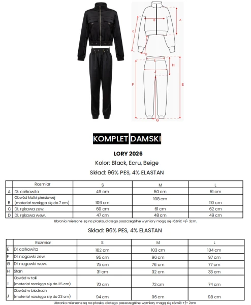 Komplet damski OLAVOGA LORY 2026 czarny - maWer Fashion