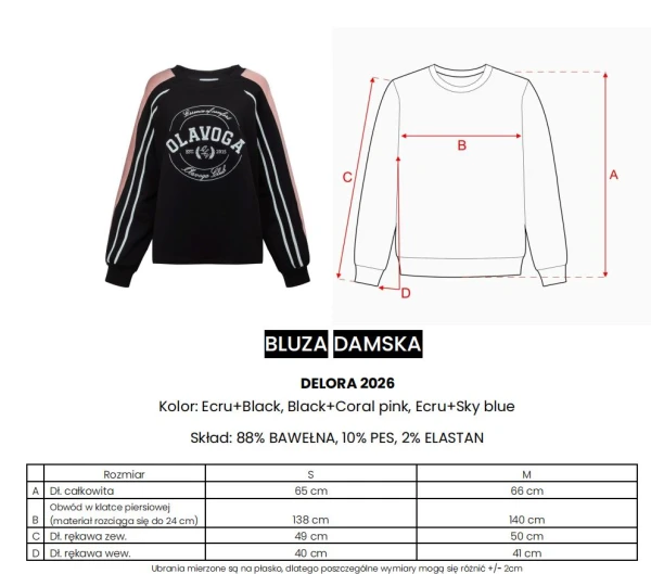 Bluza damska OLAVOGA DELORA 2026 ecru błękit - maWer Fashion