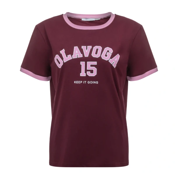 T-shirt damski OLAVOGA ZELVORA 2026 burgund  - maWer Fashion