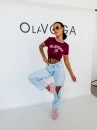 T-shirt damski OLAVOGA ZELVORA 2026 burgund  - maWer Fashion