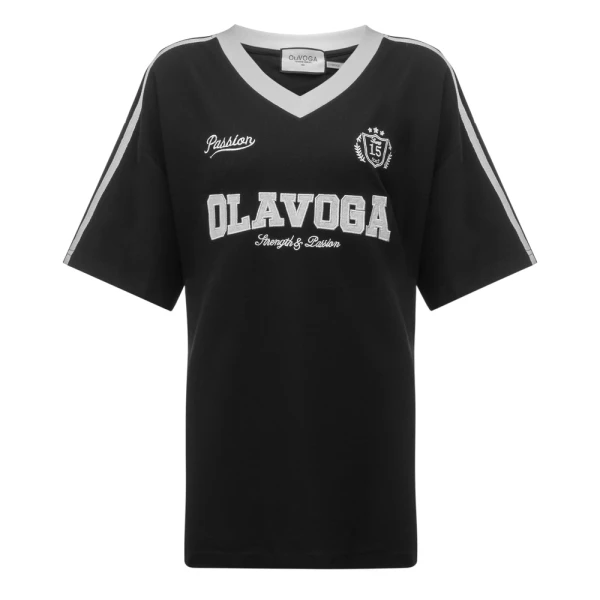T-shirt damski OLAVOGA LONDON 2026 czarny - maWer Fashion