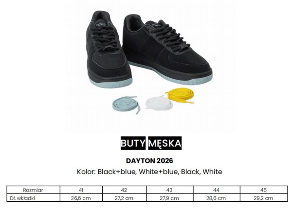 Buty męskie sneakresy OLAVOGA DAYTON 2026 biało niebieskie - maWer Fashion