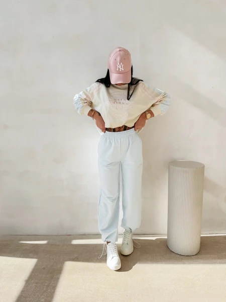 Spodnie damskie OLAVOGA EVARA 2026 błękitny - maWer Fashion