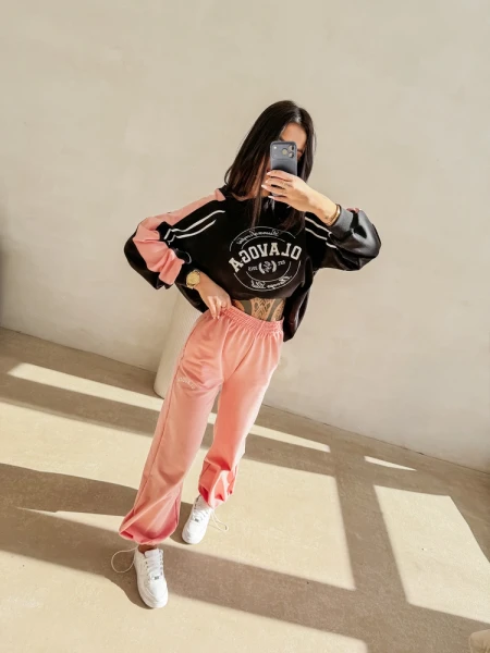 Bluza damska OLAVOGA DELORA 2026 czarna koral róż - maWer Fashion