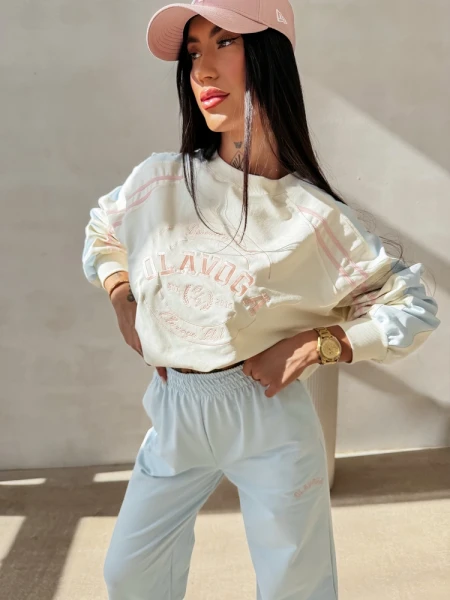 Bluza damska OLAVOGA DELORA 2026 ecru błękit - maWer Fashion